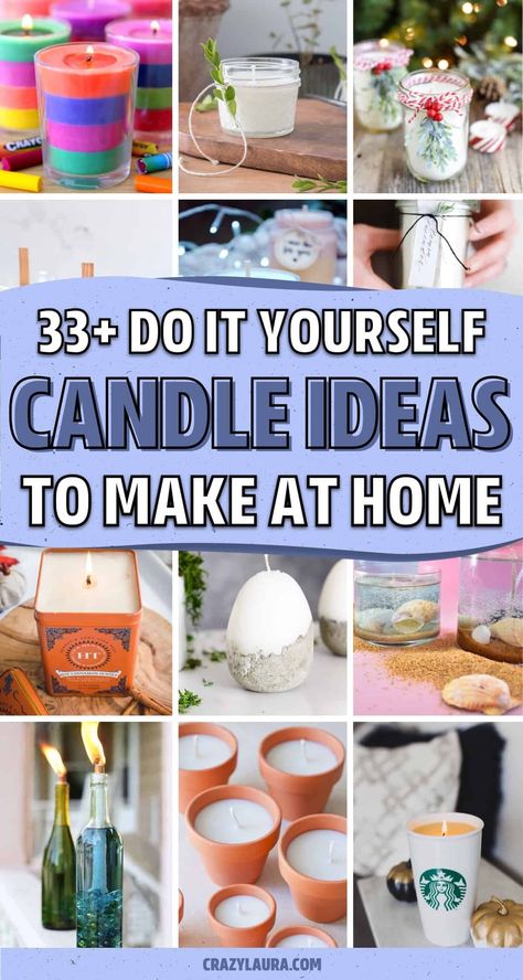 How To Make Scented Candles At Home Diy, Creative Candles Diy, Diy Candle Design Ideas, Selling Candles Ideas, How To Make Homemade Candles Diy, Fancy Candle Making Ideas, Beer Can Candles Diy, How To Host A Candle Making Party, Candle Making Containers Ideas