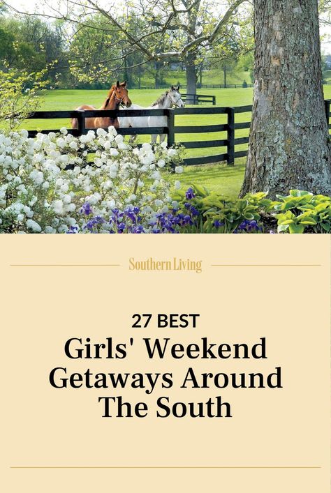 Let the getaway planning begin! Click the link to discover our favorite Southern destinations for a trip with your girlfriends. #girlstrip #getawayideas #bachelorettetrip #tripideas Sister Trips Ideas, Savannah Georgia Girls Trip, Charleston Girls Trip, Charleston Sc Girls Trip, Weekend Girls Trip Ideas Texas, Weekend Getaways In The South, Girls Trip Destinations, Southern Road Trips, Girls Weekend Getaway