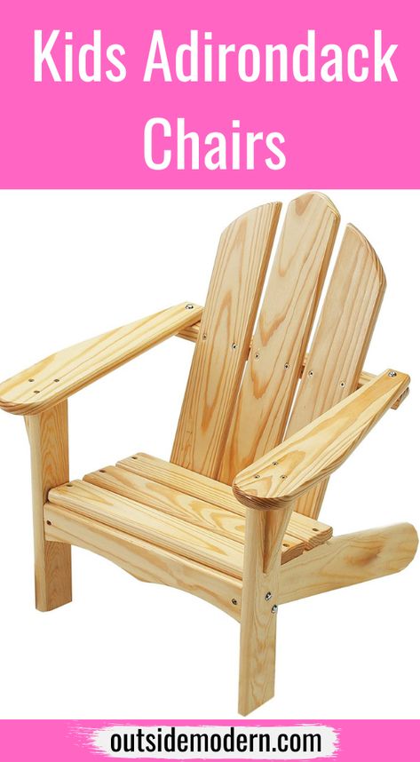 Kids Adirondack Chairs are a fun, cool, stylish way to introduce children to designer furniture. And children’s Adirondack chairs are just great stylish kids chairs, typically more fun than most kids furniture out there, and often not terribly expensive as well. They also look fantastic when paired with some regular grown-up Adirondack Chairs as well! After an extensive look at several outstanding kid’s Adirondack Chairs, we have determined that the best chairs ... #kidsadirondackchairs Kids Chair Design, Kids Outdoor Chairs, Kids Wooden Chair, Wooden Lawn Chairs, Diy Kids Chair, Adirondak Chairs, Kids Adirondack Chair, Best Chairs, Muskoka Chair