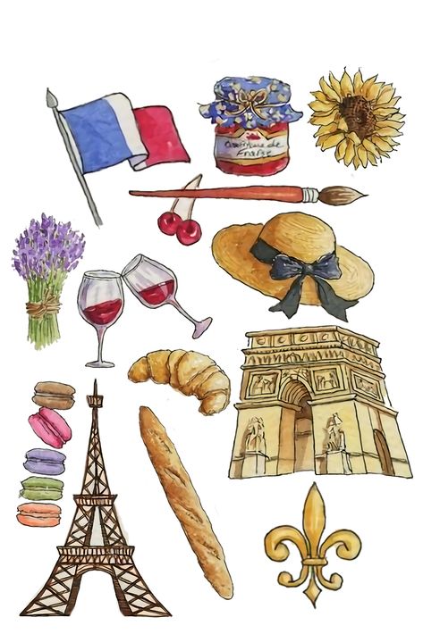 France Cafe, Paris Printables, France Scrapbooking, Geography Project, Kids Art Studio, Project Cover Page, Travel Journal Pages, Paris Souvenirs, French Theme