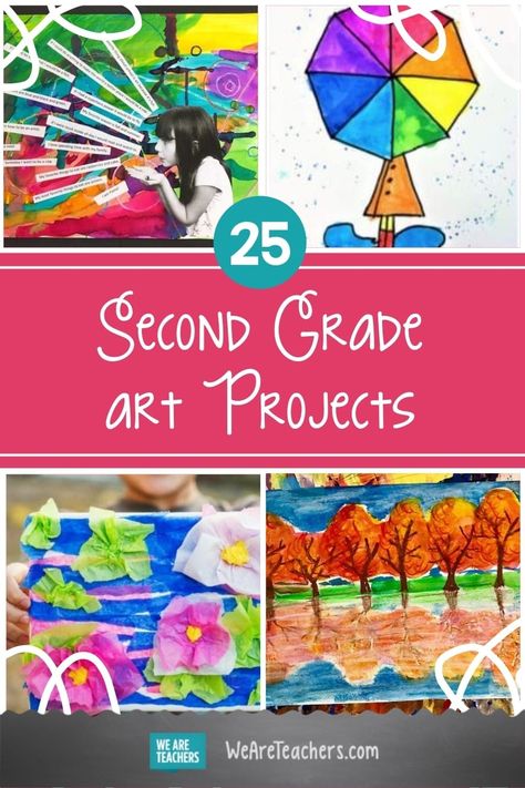 Second Grade Art Projects, Second Grade Art, 2nd Grade Crafts, Grade 1 Art, April Art, 2nd Grade Art, Back To School Art, 3rd Grade Art, Classroom Art Projects