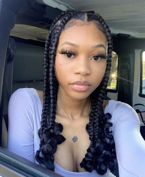 Jumbo Knotless Braids Hairstyles, Coi Leray Braids, Knotless Braids Hairstyles, Jumbo Knotless, Tan Skin Blonde Hair, Curly Hair Accessories, Coi Leray, Short Box Braids Hairstyles