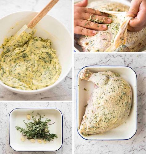 Roast Turkey Breast with Garlic Herb Butter | RecipeTin Eats Turkey Basting Recipes, Friendsgiving Meals, Turkey Basting, Herb Roasted Turkey Breast, Butter Herb, Herb Roasted Turkey, Turkey Breast Recipe, Garlic Herb Butter, Roast Turkey Breast