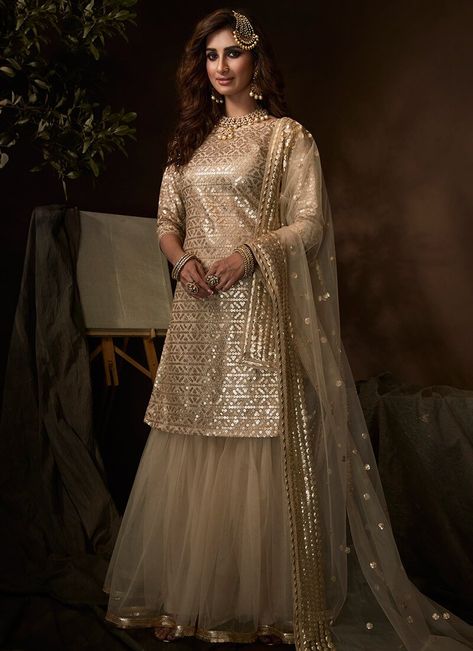 Wedding Sharara, Designer Sharara Suits, Gharara Suits, Blue Anarkali, Sharara Designs, Suits Accessories, Suits Punjabi, Punjabi Salwar, Kameez Designs