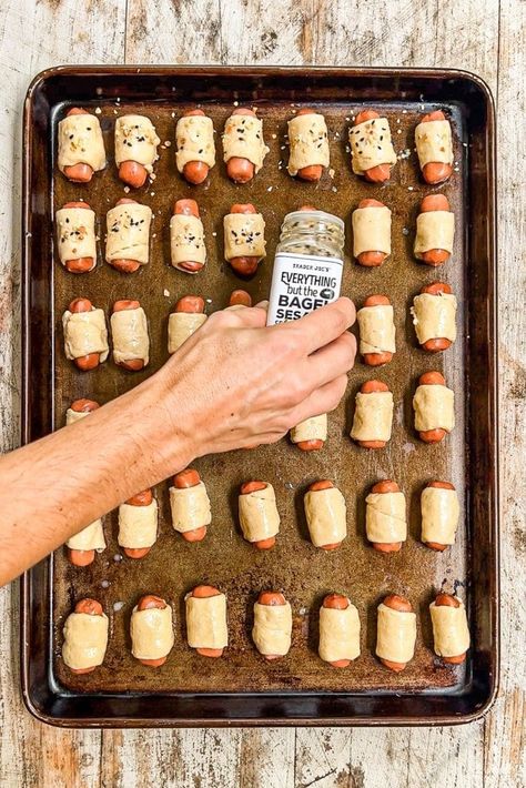 Ina Garten Pigs In A Blanket, Healthy Pigs In A Blanket, Mini Pigs In A Blanket Recipe, Little Smokies Crescent Rolls, Pigs In A Blanket Recipe Pillsbury, Handheld Snacks, Cresent Roll Breakfast, Mini Pigs In A Blanket, Crescent Roll Pastry