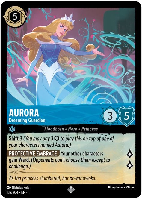 Disney Lorcana - Sleeping Beauty card unveiled for upcoming trading card game | Dicebreaker Diverse Characters, Disney Cards, Last Child, Disney Games, 카드 디자인, Trading Card Game, Building A Deck, Character Names, Trading Cards Game