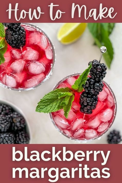 a blackberry margarita in a glass. Basil Drinks, Basil Margarita, Blackberry Margarita, Paloma Recipe, Easy Margarita, Easy Summer Cocktails, Tequila Drinks, Classic Margarita, Summer Cocktail Recipes