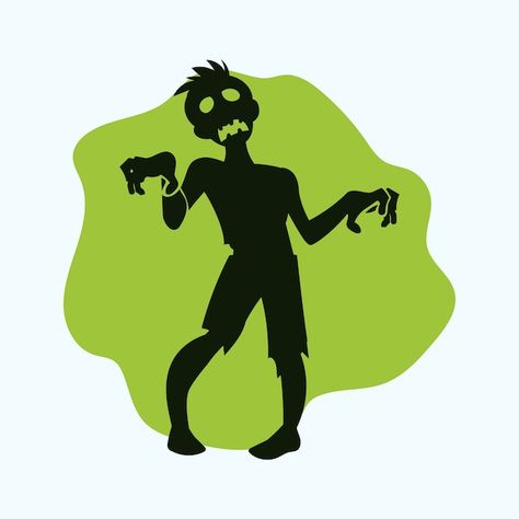 Free vector hand drawn zombie silhouette... | Free Vector #Freepik #freevector #all #halloween-illustration #night-light #halloween-silhouette Zombie Logo, Zombie Silhouette, Illustration Night, Zombie Vector, Zombie Game, Zombie Illustration, Arte Zombie, Halloween Silhouette, Light Halloween