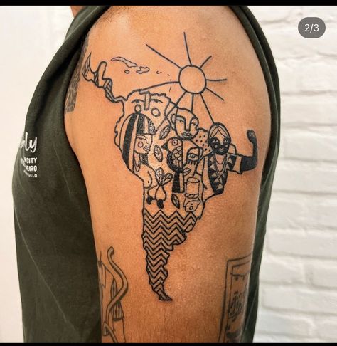 South American Tattoo, Socialist Tattoo, Brazilian Tattoo Ideas, Brazil Tattoo Ideas, Brazil Tattoo, Latina Tattoo, American Tattoos, Tattoo Feminina, Tattoos And Piercings