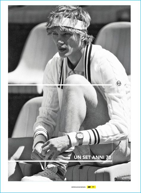 Sportweek Delivers Tennis Inspired Fashions – The Fashionisto Tennis Fashion Editorial Men, Tennis Fashion Photography, Tennis Aesthetic Vintage, Tennis Poses, Vintage Ralph Lauren Ads, Tennis Fashion Editorial, Tennis Photoshoot, Tennis Photography, Tennis Sweater