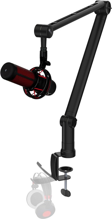 IXTECH Microphone Boom Arm with Desk Mount, 360° Rotatable, Adjustable and Foldable Scissor Mounting for Podcast, Video Gaming, Radio and Studio Audio, Sturdy and Universal - Elegance Model Mic Design, Podcasting Studio, Home Recording Studio Equipment, Podcast Equipment, Recording Studio Equipment, Podcast Video, Stand Mic, Gaming Bedroom, Studio Microphone