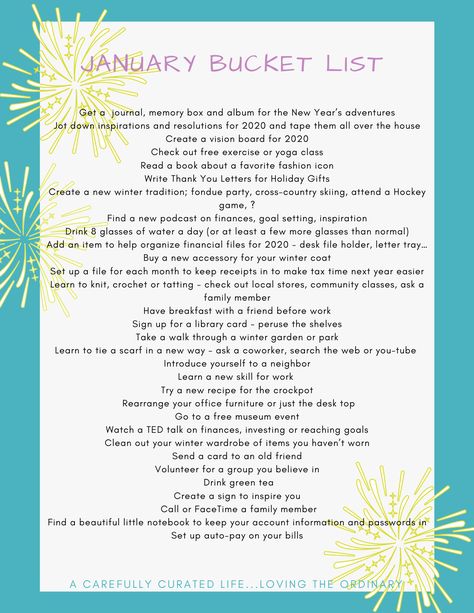 A list of fun things to do that add to our life - not a list of resolutions. January Things To Do, January Bucket List Ideas, January Bucket List, Things To Do In January, 2024 Challenge, January Activities, Calendar Activities, Monthly Activities, Bucket List Ideas