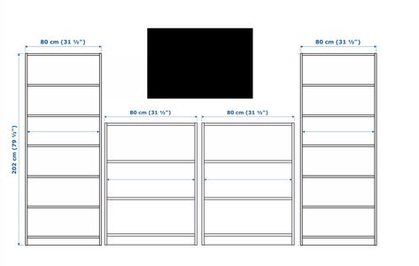 Entrainment Center Ideas, Billy Bookcase Built Ins, Built In Shelving, Billy Ikea, Tv Center, Ikea Built In, Billy Bookcases, Billy Bookcase Hack, Ikea Billy Bookcase Hack