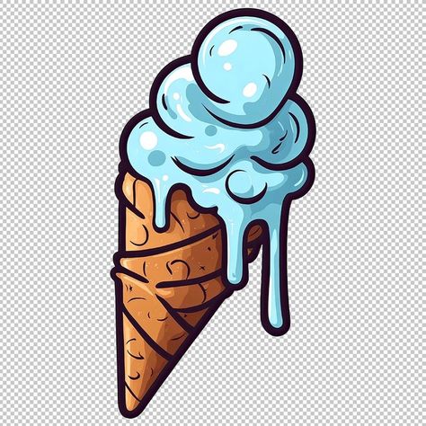 Ice Cream Emoji, Ice Cream Drawing, Png Emoji, Cream Drawing, Ice Cream Png, Cream Png, Blue Ice Cream, Png Images Free, Drawing Png