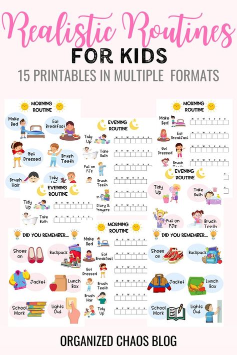 Routines For Kids, Daily Routine Chart For Kids, Uppfostra Barn, Morning Routine Chart, Morning Routine Kids, Kids Routine Chart, Daily Routine Chart, Kids Schedule, Routine Chart