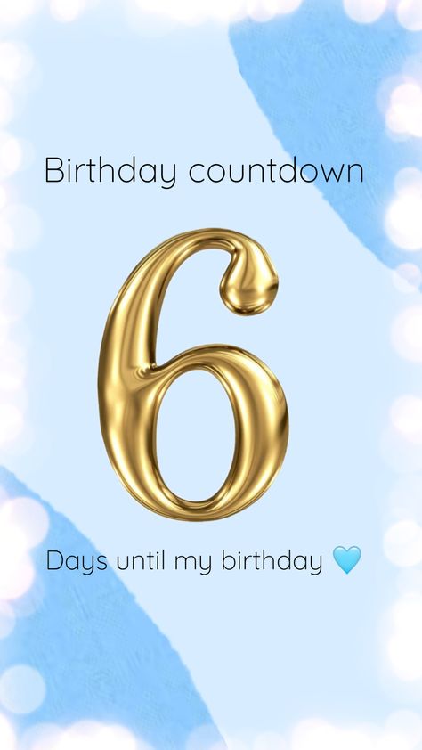 6 more days!!#birthday #January#preppy #outfitinspo #wallpaper #homedecor #beauty ⭐️ 6 Days To Go Countdown, Days To Go Countdown, Countdown Birthday, Birthday Countdown, Watch Faces, A Blessing, Birthday, Beauty