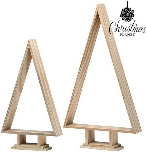 Maak de kerstdagen extra leuk met deze decoratieve houten kerstbomen (2 stuks).Afmetingen ca: 25,5 x 45,8 x 5 cm Christmas Baubles, Mirror Table, Planets, Christmas Decorations, Christmas Tree, Christmas Ornaments, Ceramics, Mirror, Wood