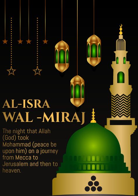 Customize this Islamic A4 Template Isra Wal Miraj, Shab E Miraj, Shab E Meraj, Al Isra, Shab E Barat, Eid Milad, Free Paint, Social Media Posting Schedule, Household Sewing Machine