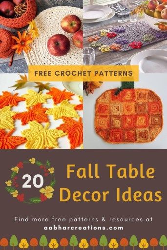 Fall Table Runners Patterns Free Crochet, Crochet Fall Placemats Free Pattern, Crochet Fall Placemats, Fall Crochet Placemats, Crochet Fall Table Runner Free Pattern, Crochet Fall Decorations Free Pattern, Crochet Fall Table Runner, Crochet Fall Decor, Pumpkin Table Decorations