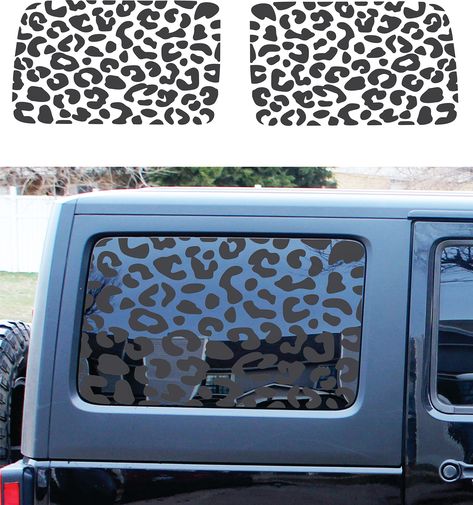 PRICES MAY VARY. FITMENT – Precisely Precut for your Jeep Wrangler JL (2018, 2019, 2020, 2021 and 2022) rear Hardtop windows both sides. (NO TRIMMING REQUIRED) MADE IN USA – Proudly made in the USA with US made high quality vinyl. COMPREHENSIVE PACKAGE- Both side (Driver side and Passenger side) Cheetah Print window decal with a free decal squeegee tool. HIGH QUALITY - Our Leopard window decals made from premium high-grade US made ‎self-adhesive outdoor vinyl. Expected to last for years. These w Leopard Jeep Wrangler, Jeep Window Decals, Car Sticker Ideas, Jeep Decals, Jeep Wrangler Accessories, Car Deco, Cool Car Accessories, Wrangler Accessories, Mom Car