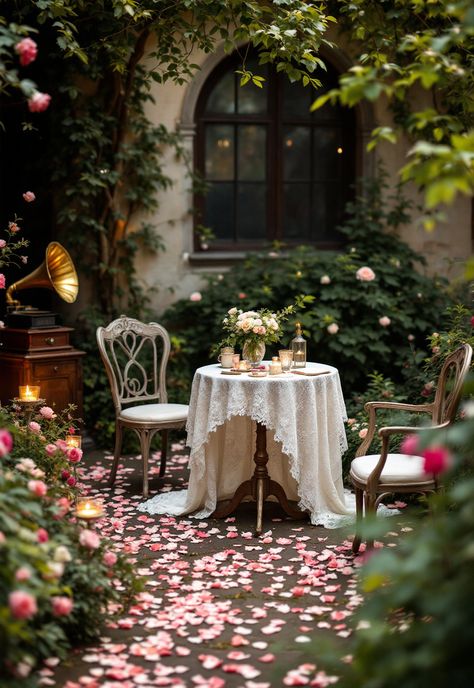 Small Wedding Ideas Vintage Garden Wedding Aesthetic, Garden Wedding Aesthetic, Sleek Decor, Personal Garden, Vintage Garden Wedding, Unique Themes, Small Wedding Ideas, Vintage Wedding Ideas, Rustic Romance