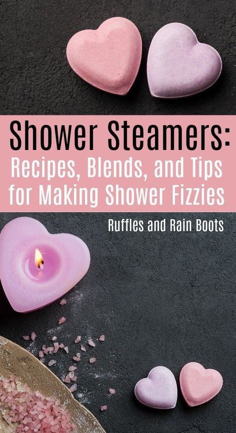 Get the best recipes, blends, and tips for making shower steamers versus bath bombs. They aren't the same. #showersteamers #showerfizzy #bathbombs #diybeauty #diybath #diygifts #spaset #diybathbombs #rufflesnadrainboots via @momtoelise Shower Steamers Diy, Shower Fizzies, Bath Boms, Săpunuri Handmade, Pantry Organisation, Diy Hanging Shelves, Steamer Recipes, Wine Bottle Diy Crafts, Wine Bottle Diy