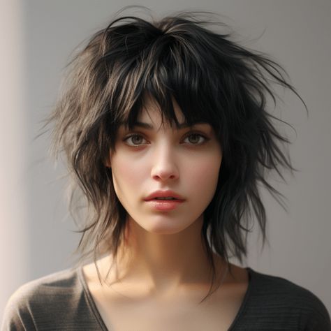 Short Razor Haircuts Choppy Layers, Edgy Haircuts For Fine Hair, Women’s Shag Haircut, Choppy Layered Bob, Shaggy Mullet, Shaggy Cut, Shag Haircut Ideas, Razored Haircuts, Trendy Short Hairstyles