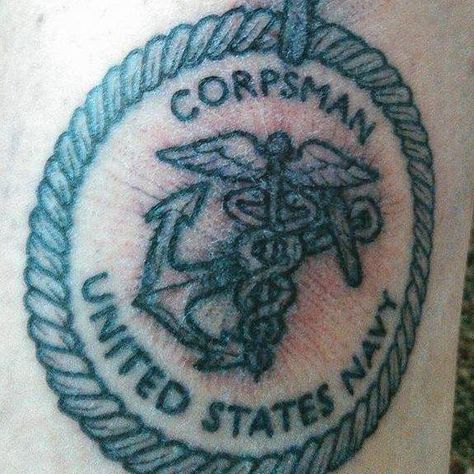 Navy Corpsman Tattoo, Corpsman Tattoo, Us Navy Tattoos, Navy Tattoos, Navy Corpsman, We Can Do It, A Tattoo, Us Navy, Jesus Fish Tattoo