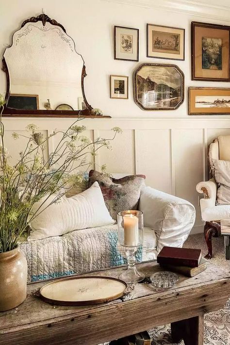 The English cottage aesthetic is not reserved for country roads or curated Instagram feeds. In fact, embracing the English cottage style at home is much easier than you might think. Learn how to bring a slice of the cozy cottagecore aesthetic into your space. #Cottagecore #CottageHomeDecor #CottageAesthetic #HomeDecorIdeas #TheSpruce Countryside Interior Design, English Countryside Interior, Countryside Interior, Salons Cottage, English Cottage Kitchens, Estilo Cottage, Batten Wall, English Cottage Decor, Board And Batten Wall