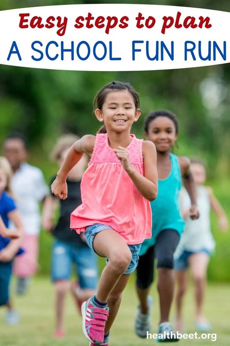 Plan a school fun run in 9 easy steps Elementary Jog A Thon, Elementary School Fun Run, Jog A Thon Ideas Schools, School Walkathon Ideas, Walk A Thon Ideas, School Jogathon, Fun Run Ideas School, Fun Run Ideas, Jog A Thon