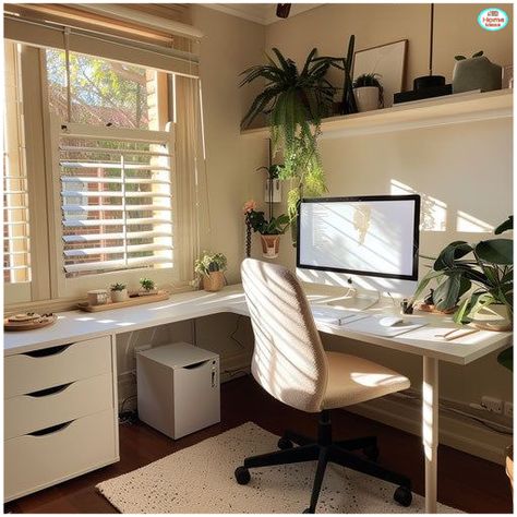 Home Work Room Ideas, Home Office Decor Aesthetic, Office Space Design Small, Home Workplace Aesthetic, West Elm Home Office, Him And Her Office Space, House Office Aesthetic, Working From Home Space, Home Office Teacher