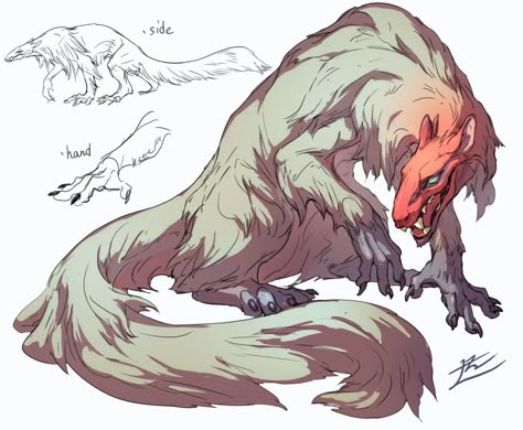 Le Yamamura, Tail Designs, Creature Artwork, Mythical Animal, Fantasy Beasts, Creature Drawings, Have Inspiration, Monster Concept Art, Fantasy Animals