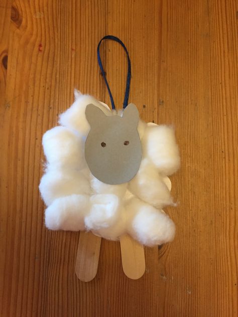 Sheep - I used this one as a Christmas craft, but sheep are in lots of stories Shepherds Craft Christmas, Shepherd Craft Preschool, Christmas Shepherd Craft, Christmas Shepherds Craft, Shepherds Christmas Craft Preschool, Christmas Shepherd Craft Preschool, Shepherd Christmas Craft, Sheep Ornament Craft For Kids, Classroom Christmas Crafts