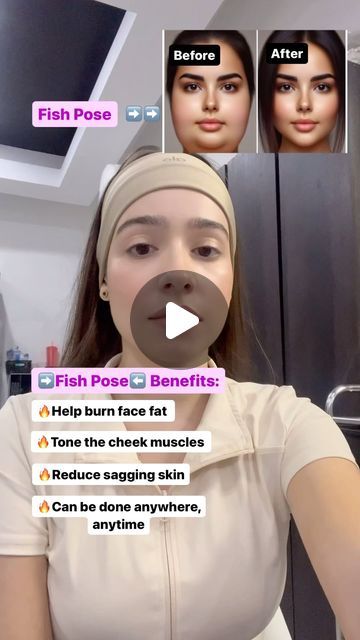 FaceYogi on Instagram: "Did you know this fish face exercise brings so many benefits?😎

Let’s give a try right away ✨✨

#facefat #facialexercise #faceyoga #chubbyface #doublechin #doublechinremoval #guashamassage #slimface #faceyogi #faceyogiapp" Fish Face Exercise, Fish Face Type, Double Chin Removal, Fish Pose, Fish Face, Gua Sha Massage, Slimmer Face, Face Exercises, Facial Exercises