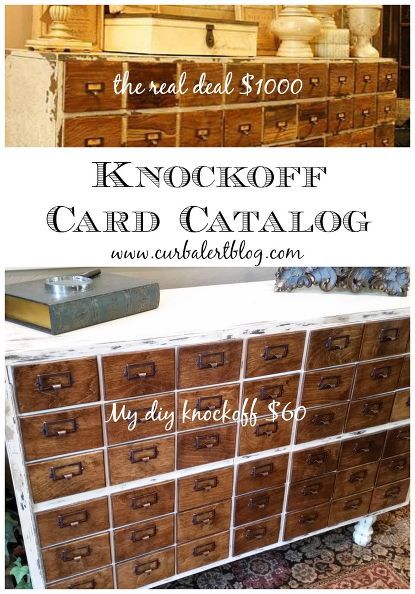 diy knockoff card catalog with a surprise, diy, how to, painted furniture, repurposing upcycling, storage ideas Card Catalog Cabinet, Library Card Catalog, Card Catalog, English Decor, Library Card, Ballard Designs, Redo Furniture, Repurposed Furniture, Upcycled Furniture