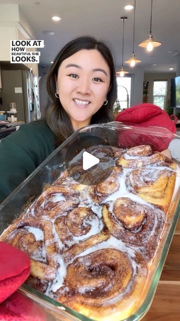 Tasty on Instagram: "I'll take 10 please 

Follow @jasminepak for more good eats!

TikTok Viral Upgraded Canned Cinnamon Buns

- 2 cans cinnamon rolls in a 9x13 pan (5 pieces per can)
- 1 cup heavy cream
- 1 stick melted butter
- 1 tbsp cinnamon
- 3/4 cup light brown sugar

Directions:
- Place cinnamon rolls into 9x13 pan
- Evenly add 1 cup heavy cream
- Combine melted butter, cinnamon, and light brown sugar until fully incorporated and pour over cinnamon rolls
- Cover with foil and Bake 350 for 45-ish minutes until liquid is mostly absorbed
- Cover with icing from the cinnamon roll cans and enjoy!" Cinnamon Rolls With Grands Biscuits, Cinnamon Bun Hack, Cinnamon Rolls Gooey, Viral Cinnamon Rolls With Heavy Cream, Cinnamon Rolls With Heavy Cream Video, Cinnamon Buns With Heavy Cream, Grand Cinnamon Rolls With Heavy Cream, Cinnamon Rolls With Half And Half, Can Cinnamon Rolls With Heavy Cream