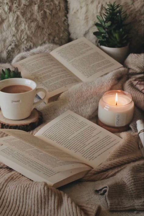 Candle Photoshoot, Reading Slump, Hot Cup Of Tea, Study Book, Candles Photography, Bookstagram Inspiration, Fallen Book, Cream Aesthetic, Book Wallpaper