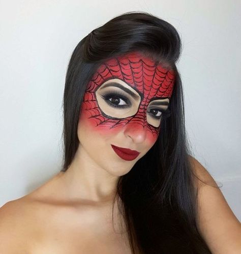 Spiderman Makeup, For Boyfriend, Spiderman Mask, Spiderman Face, Boyfriend Anniversary, Holloween Costume, Gifts For, Face Painting Designs, Brown Eyeshadow