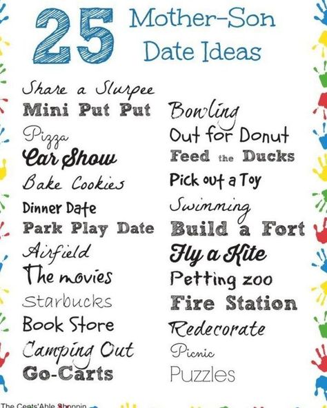 Mother And Son Activities Date Ideas, Mom And Son Dates Ideas, Date With Son, Mommy And Son Day Ideas, Mom And Son Bonding Ideas, Mom Son Dates, Mother And Son Date Ideas, Mother Son Activities School, Mom Son Activities