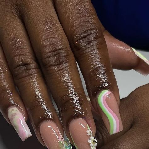 Savannah/Pooler nail tech on Instagram: "This was supposed to be a sprinkle set but it’s giving #aka - - - - - - - #nails #nailart #nailsofinstagram #nailinspo #pinknails #greennails #nudenails #frenchnails #marblenails #springnails #easternails #savannahnailtech #savannahmua #savannahbraids #poolerga #poolerhairstylist #poolernails #blacksnailedit #blackgirlsdonails #privatenailtech" Aka Nails, Pineapple Water, Easter Nails, Marble Nails, Dream Nails, Green Nails, Nude Nails, Nails Nailart, Nail Tech