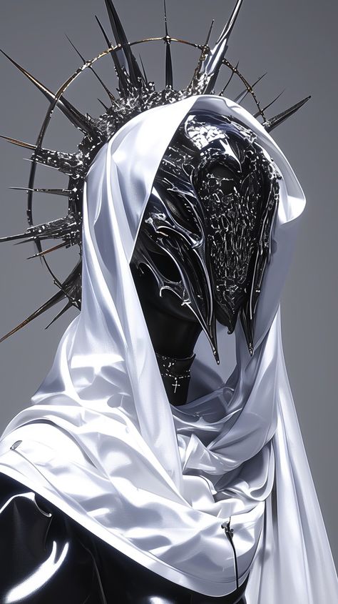 Moon Armor, Mask Character Design, Corrupted Angel, Angel Mask, Angel Sculpture Art, Warrior Mask, Silver Mask, 2160x3840 Wallpaper, Warhammer 40k Art