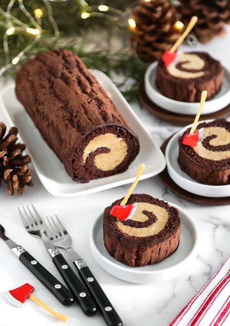 Chocolate Mocha Yule Log Cakes Mocha Yule Log, Log Cakes, Yule Log Cake Recipe, Yule Log Recipe, Yule Log Cake, Log Cake, Chocolate Mocha, Xmas Cake, Yule Log