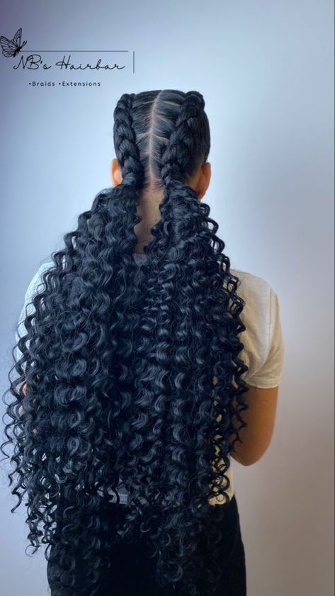 Afro Hair Magic: Secrets to Beautiful, Bouncy Curls Hairstyles For Graduation Braids, Cornrows With Curls, Natural Hair Ponytail, Hair Styles For Girls, Fashionable Hairstyles, Trendy Braids, Hair Magic, Big Box Braids Hairstyles, Feed In Braids Hairstyles