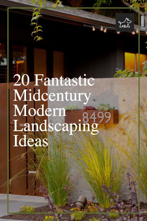 Mid-century modern landscaping is having a moment. More and more design-conscious people are taking their emphasis on the function of the wide outdoors. And why not? With a few well-placed Mid-century Modern landscaping elements, you can turn your outdoor space into a stylish retreat that’s perfect for entertaining, relaxing, or simply enjoying the fresh air. L Shape Landscape Ideas, Modern Minimal Landscape Design, Contemporary Garden Ideas, Modern Garden Inspiration Landscapes, Modern Pnw Landscaping, Landscaping Mid Century Modern, Modern Yard Design Landscaping, Mid Century Ranch Landscaping, Mid Century Porch Ideas