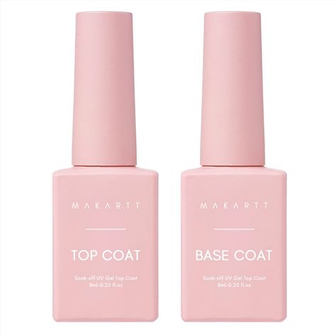 Makartt No Wipe Top Coat and Base Coat Kit, Clear Gloss Shiny Stain Resistant General Gel Top Coat Nail Polish UV and Primer for Acrylic Nails Dip Powder Gel Nail Polish Nails Dip Powder, Top Coat Nail Polish, Nails Dip, Nail Primer, Gel Set, Gel Nail Tips, Pedicure Set, Nail Polish Kits, Gel Top Coat