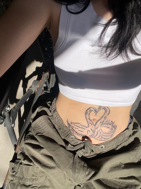 Traditional Swan Tattoo, Swan Back Tattoo, Two Swans Tattoo, Swan Lake Tattoo, Swans Tattoo, Swan Wings, Lake Tattoo, Arch Nemesis, Swan Tattoo