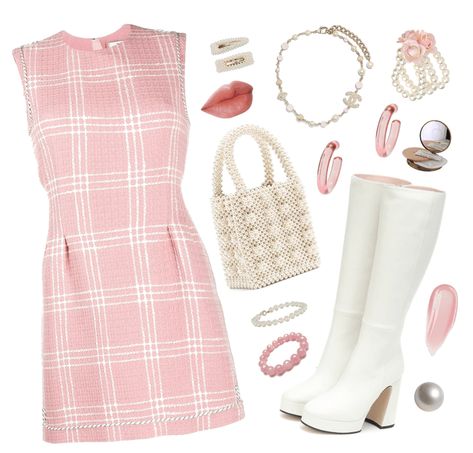 Soft Pink Fashion, Pink Princess Aesthetic Outfit, 80s Pink Outfit, Pink 60s Outfit, Pink Outfits Classy, Pink Academia Aesthetic Outfit, Pink 90s Outfit, Pink Vintage Outfits, Pink 80s Outfit