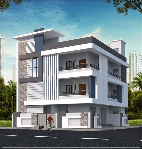 Ground Plus 2 Floor Elevation, G 2 Front Elevation Design Latest East Face, 3 Storey House Design Modern Architecture, Building Front Designs, 3 Storey House Design, 2 Storey House Design, House Outer Design, Small House Elevation, Small House Front Design