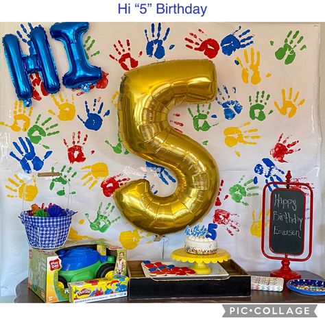 Hi Five Birthday Party Decorations, Birthday Ideas For 5 Year Boy, 5yr Birthday Party Ideas Boy, Hi 5 Birthday Party Ideas For Boys, Five Birthday Party Ideas Boy, Hi Five Birthday Cake, Boys Fifth Birthday Party Ideas, Hi Five Birthday Party Ideas Boys, 5 Year Birthday Party Ideas Boys Theme