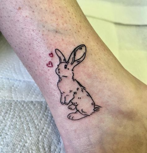 Swipe for all the bunny tats I’ve done so far ˙⊹🐇 ིྀ🥛܀ Bunny tattoos are always welcome here 🐰🎀 Based at @outpost_tattoo ✨ #bunnytattoo #tattooapprentice #cutetattoo Newjeans Bunny Tattoo, Dead Bunny, Spider Web Tattoo, Web Tattoo, Bunny Tattoos, Tattoo Apprentice, Dainty Tattoos, Leg Tattoos, Cute Tattoos